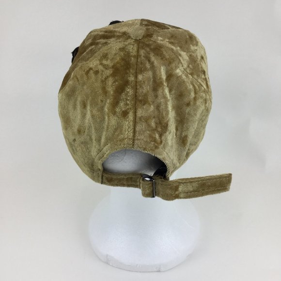 Designer velvet embroidery floral print cap hat - Picture 2 of 6